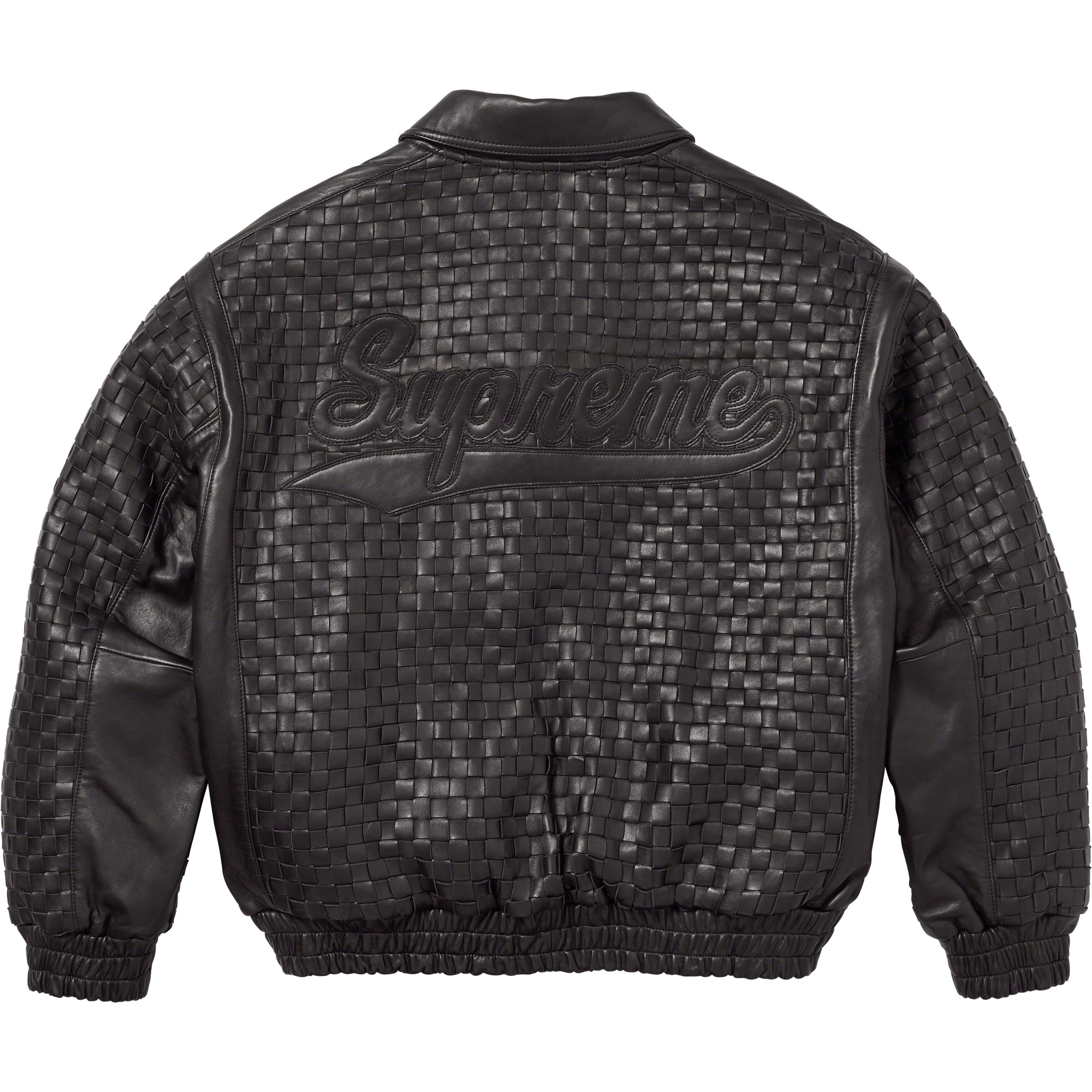Woven Leather Varsity Jacket view 6